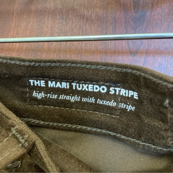 ADRIANO GOLDSCMIED Mari Tuxedo Stripe Jeans Brown Velvet Size 25 - Picture 5 of 8